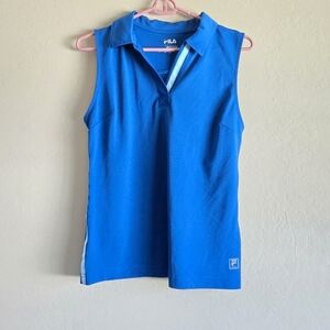 Fila sport blue sleeveless Collared Shirt Size Medium Sports Tank